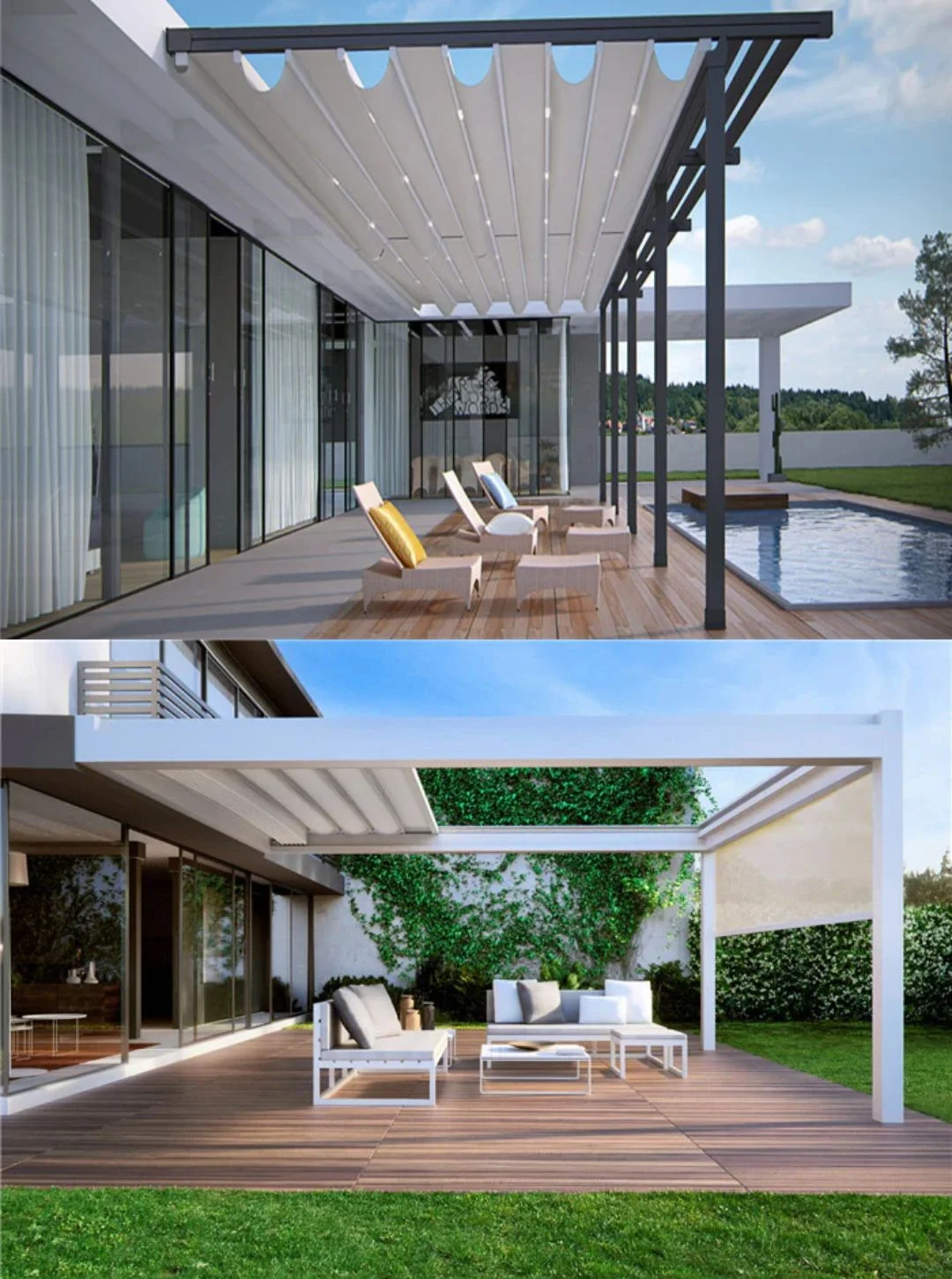 Electric Pergola Roof Design